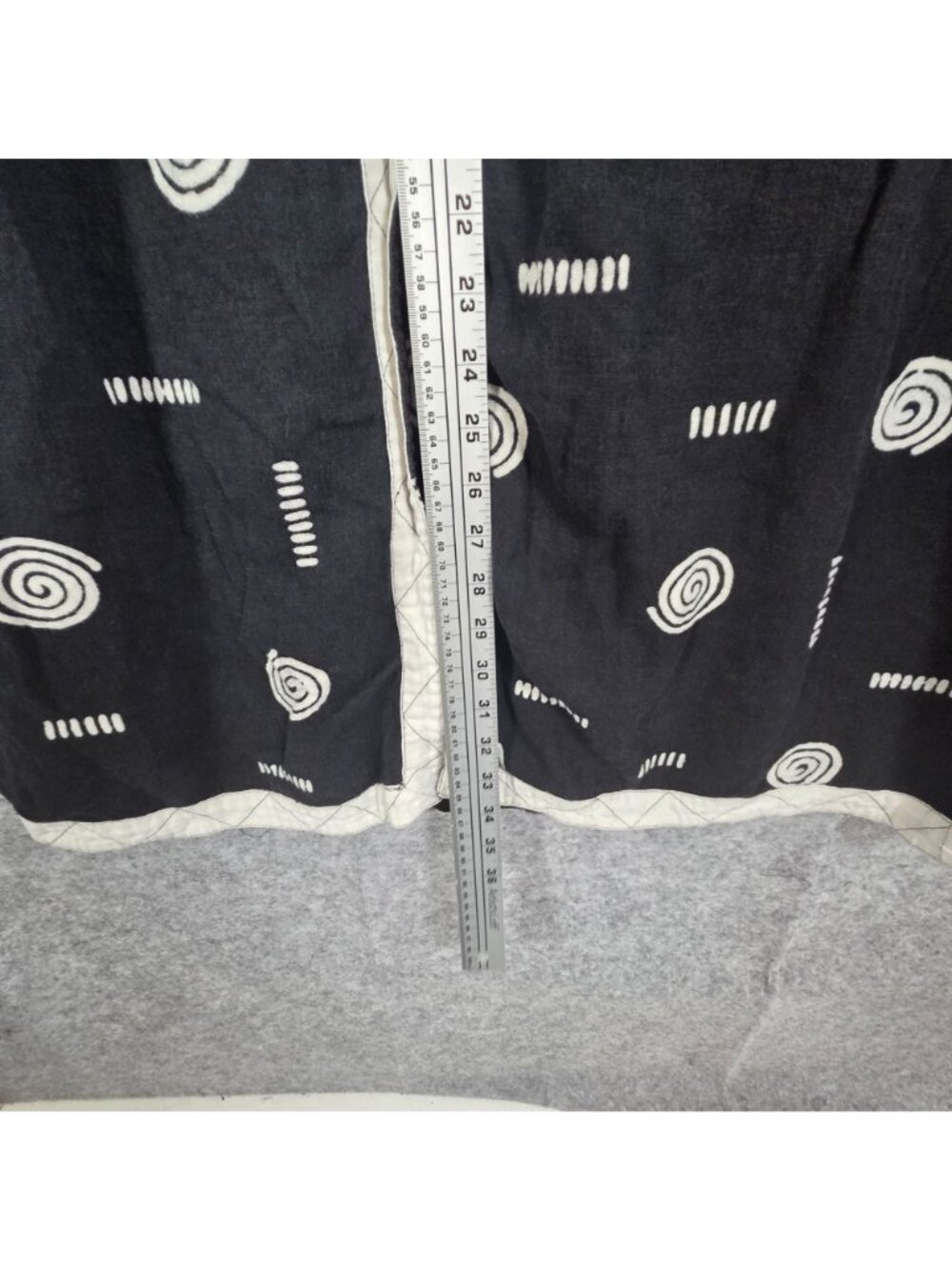 Simple People Midi Skirt Black Polka Dot Stripe Button Front Lagenlook Size L - Picture 4 of 11